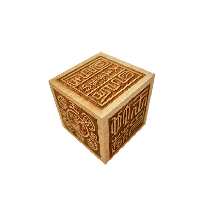 5 cm šestouglati taoistički pečat s gravurama: Master Baoyin, Nine Heavens Xuan Nu, Pet Wenchang careva, Earth Store King