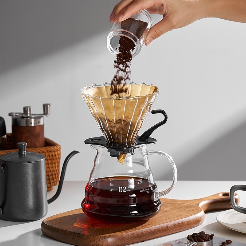 Хартиен филтър за кафе V60, фан-образен дизайн, еднократен филтър за ръчно варене, лесно съхранение, за студено филтриране