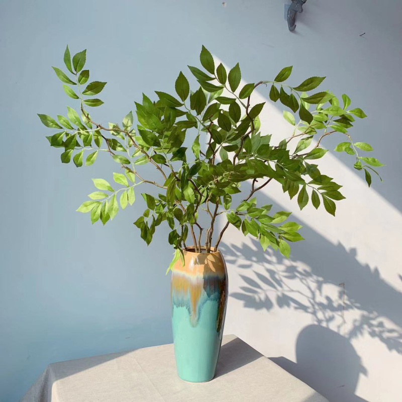 Aranjament floral artificial cu frunze de glicină, cu două ramuri