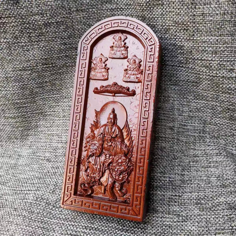 Taoistički talisman od drveta jujube s reljefnom gravurom, Taiyi Tianzun Sanqing