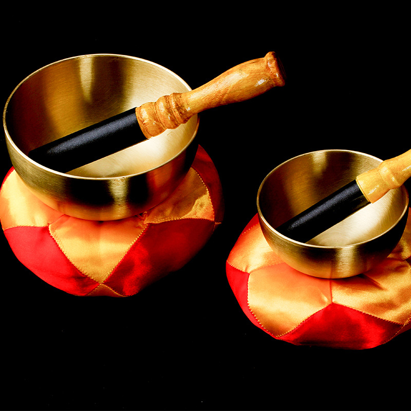Tibetanska bakrena zvučna zdjela za meditaciju i mantre — ručno izrađeni buddhistički ritualni instrument