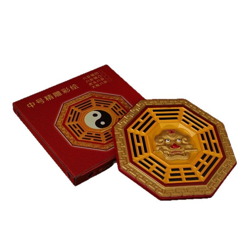 Tai Chi Bagua ogledalo sa zlatnim rubom, konkavno-konveksno ogledalo, ukras za vrata i kućnu dekoraciju