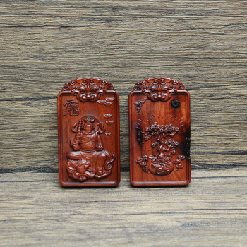 Drveni talisman Zhao Gongming – Drvo bogatstva s reljefom, taoistički ritualni alat, drveni proizvod
