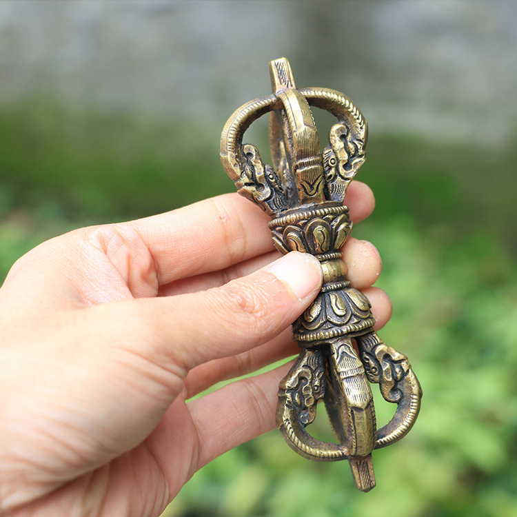 Vajra od bakra s pet prstiju, ručno izrađeni ritualni instrument