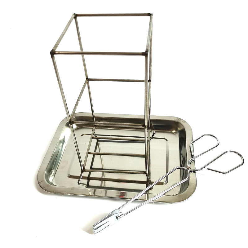 Trojdjelni željezni stalak za taoističke ritualne predmete – osnova, držač i pladanj