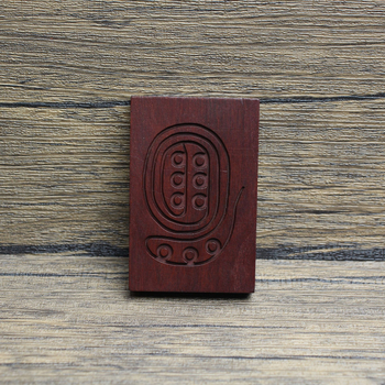 Drveni privjesak s pozlaćenim reljefom, 46 taoističkih talismana, ručno izrezbaren drveni ritualni amulet