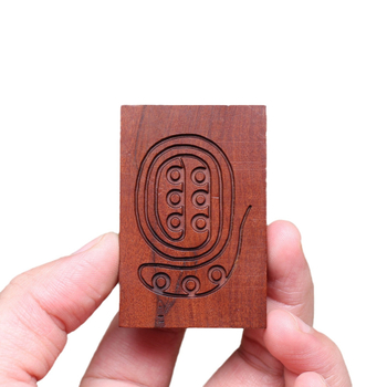 Drveni privjesak s pozlaćenim reljefom, 46 taoističkih talismana, ručno izrezbaren drveni ritualni amulet