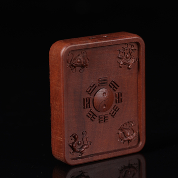 Thangka privjesak od drveta jujube, ručno oslikan, Bagua dizajn, kaligografija Jade Card, motiv Pet Gromova