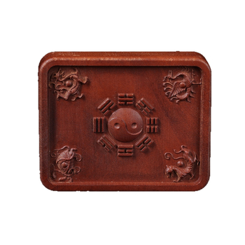 Thangka privjesak od drveta jujube, ručno oslikan, Bagua dizajn, kaligografija Jade Card, motiv Pet Gromova