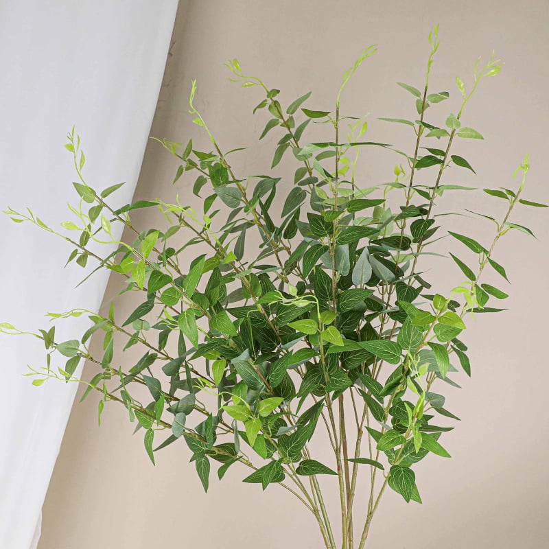 Tulpină artificială cu patru frunze de camelia, pentru decorarea mobilierului, recuzită fotografică, aranjamente florale și plante decorative în ghivece