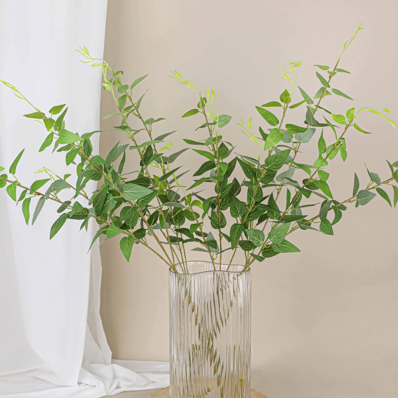 Tulpină artificială cu patru frunze de camelia, pentru decorarea mobilierului, recuzită fotografică, aranjamente florale și plante decorative în ghivece