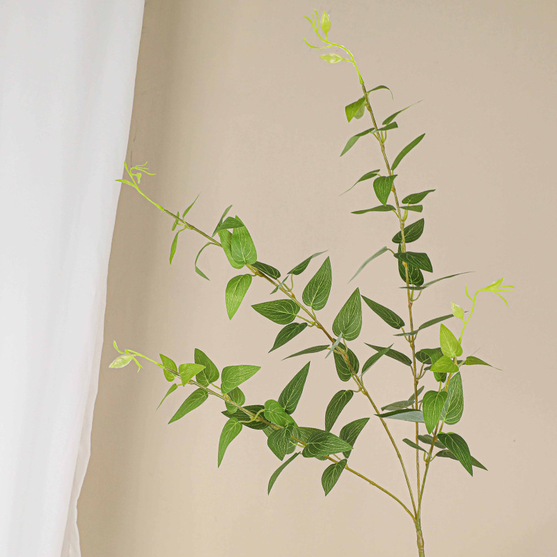 Tulpină artificială cu patru frunze de camelia, pentru decorarea mobilierului, recuzită fotografică, aranjamente florale și plante decorative în ghivece