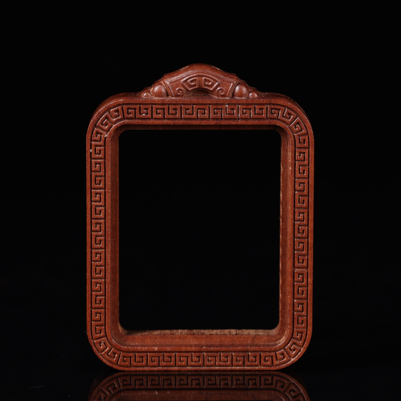 Lightning-struck jujube wood Thangka box pendant, ručno izrađeno, ne blijedi, 4x5 cm