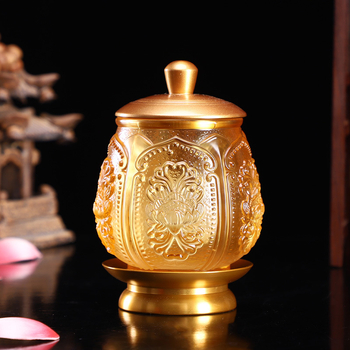 Mjedno-staklena čaša za vodu na Buddha oltar, dekorativni predmet za dom