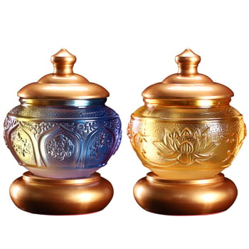 Mjedno-staklena čaša za vodu na Buddha oltar, dekorativni predmet za dom
