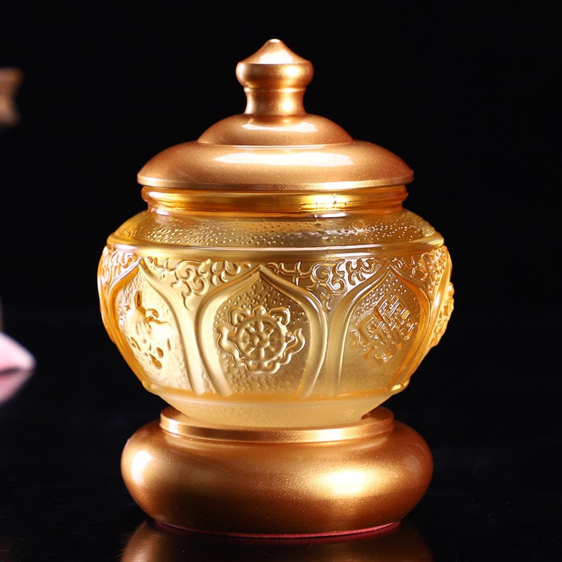 Mjedno-staklena čaša za vodu na Buddha oltar, dekorativni predmet za dom