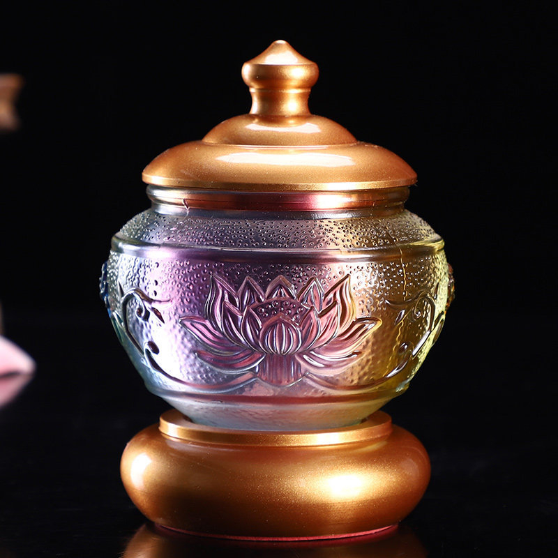 Mjedno-staklena čaša za vodu na Buddha oltar, dekorativni predmet za dom