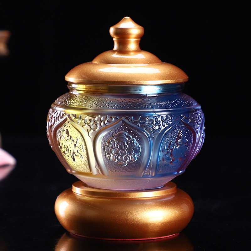 Mjedno-staklena čaša za vodu na Buddha oltar, dekorativni predmet za dom