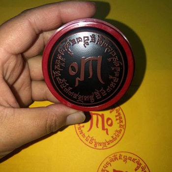 Pečat Huang Caishen s mantrom srca, tibetski ezoterični kotač pečat, promjera 5 cm, izljev ulja
