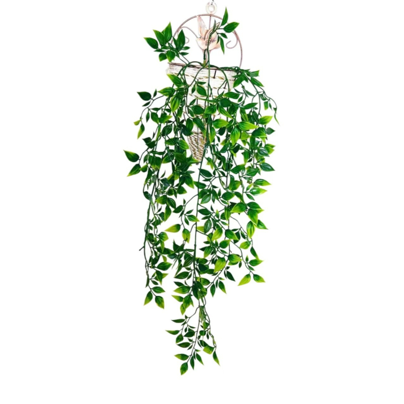 Plantă agățătoare artificială în formă de mandala din ratan pentru decor interior și exterior