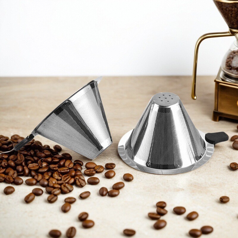 Cafetieră pentru cafea, cu filtru dublu din oțel inoxidabil 304, filtru pentru ceai, pentru uz casnic
