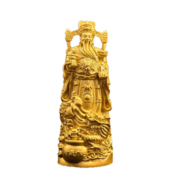 Statuetă Buddha din lemn masiv, Zeul Dragon al Bogăției pe suport — cadou din lemn rosewood