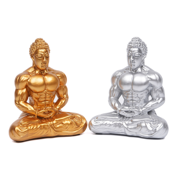 Kínai stílusú Zen Buddha resin szobor, izmos Buddha, kreatív otthoni dekoráció, íróasztali kiállító állvány, testreszabható