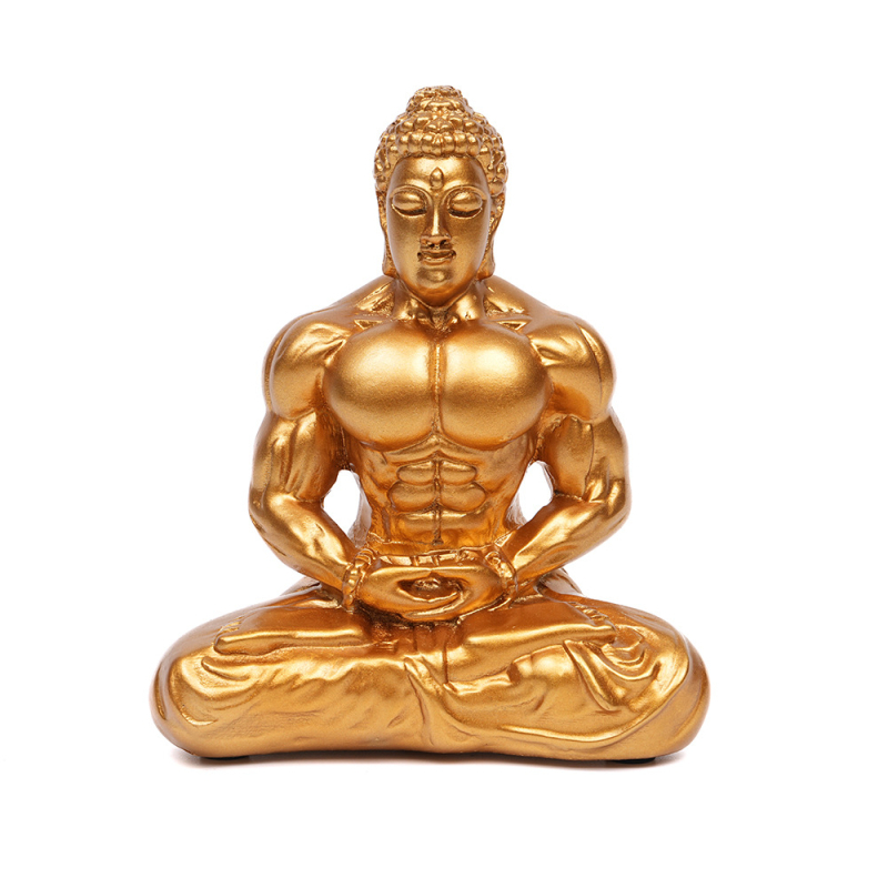 Kínai stílusú Zen Buddha resin szobor, izmos Buddha, kreatív otthoni dekoráció, íróasztali kiállító állvány, testreszabható