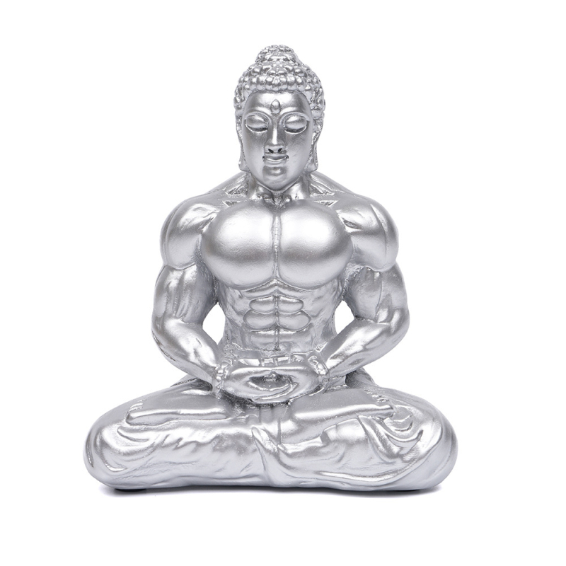 Kínai stílusú Zen Buddha resin szobor, izmos Buddha, kreatív otthoni dekoráció, íróasztali kiállító állvány, testreszabható
