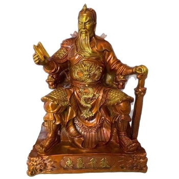 Statui din alamă Guan Gong, Zeul Bogăției, Împăratul Guan Sheng, așezat pentru altarul de acasă, personalizabil