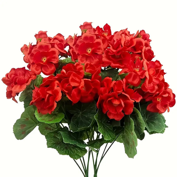 Viță artificială cu flori begonia și geraniu pentru decor