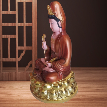 Statuie Bodhisattva, bronz turnat, lucrare manuală, dimensiune mare