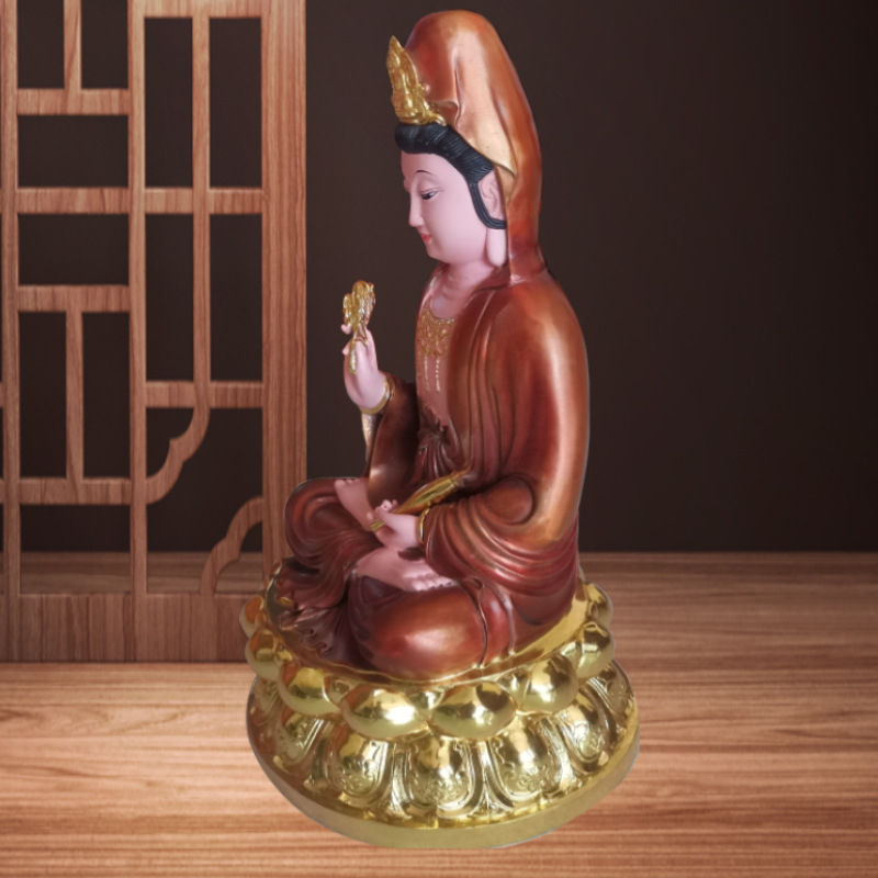 Statuie Bodhisattva, bronz turnat, lucrare manuală, dimensiune mare