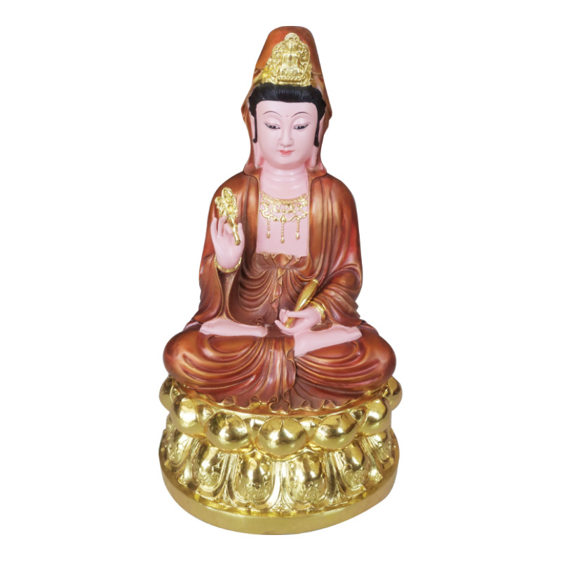 Statuie Bodhisattva, bronz turnat, lucrare manuală, dimensiune mare