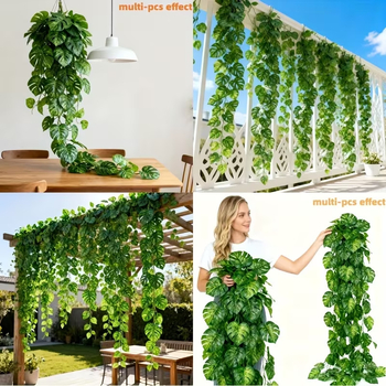 Plantă artificială – liană cu frunză în formă de carapace pentru decor de interior, plantă verde de agățat, 30–100 cm