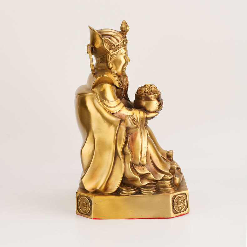Statuie din cupru a Zeului Bogăției pentru casă și birou