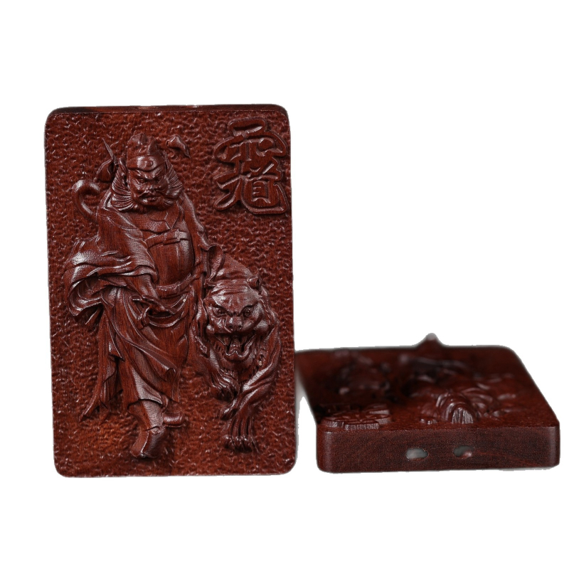 Zhong Kui privjesak od Jujube Wood, gravirano daoistički talisman mira i sigurnosti