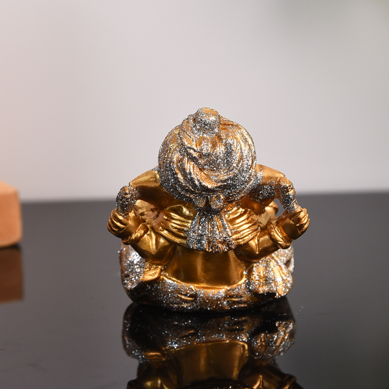 Statuie Buddha din rășină, cu motiv trompă de elefant, așezată, decor pentru casă, sufragerie și hol