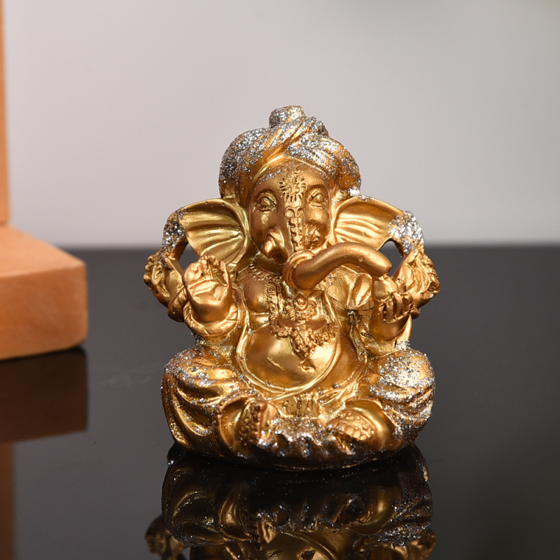 Statuie Buddha din rășină, cu motiv trompă de elefant, așezată, decor pentru casă, sufragerie și hol