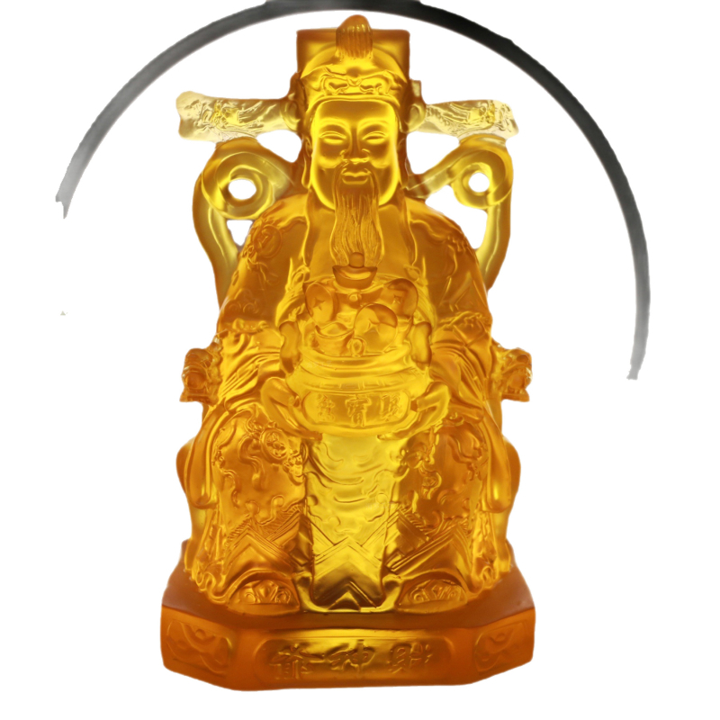 Statuetă a Zeului Bogăției, decor pentru casă, din rășină, lucrată manual, în mai multe dimensiuni