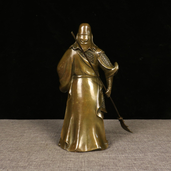 Statuie Guan Gong din alamă pentru rugăciune în sufragerie