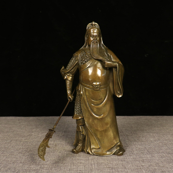 Statuie Guan Gong din alamă pentru rugăciune în sufragerie