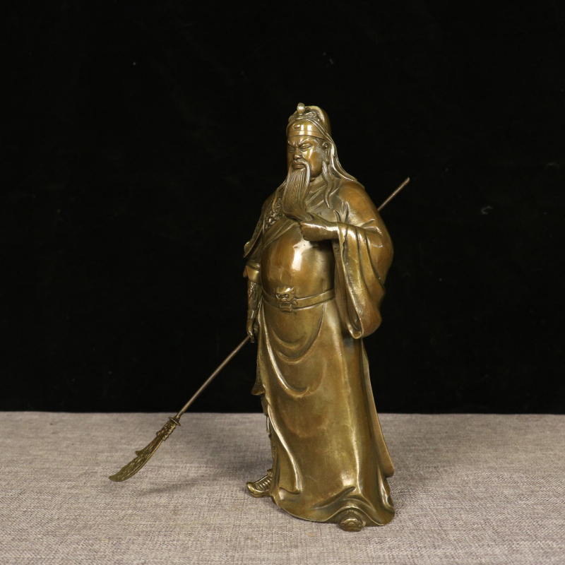 Statuie Guan Gong din alamă pentru rugăciune în sufragerie