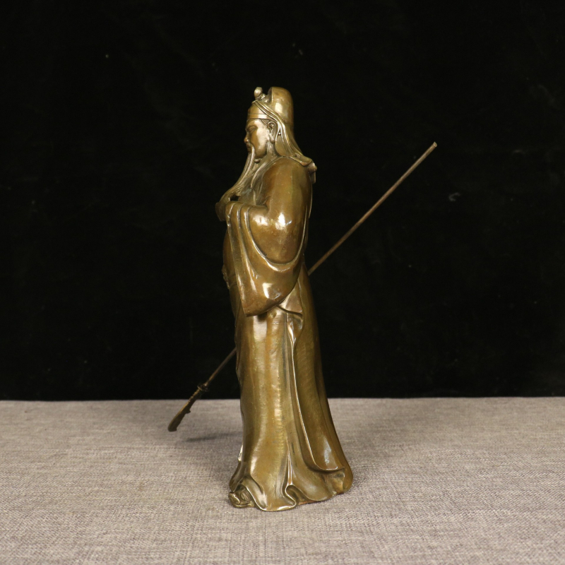 Statuie Guan Gong din alamă pentru rugăciune în sufragerie