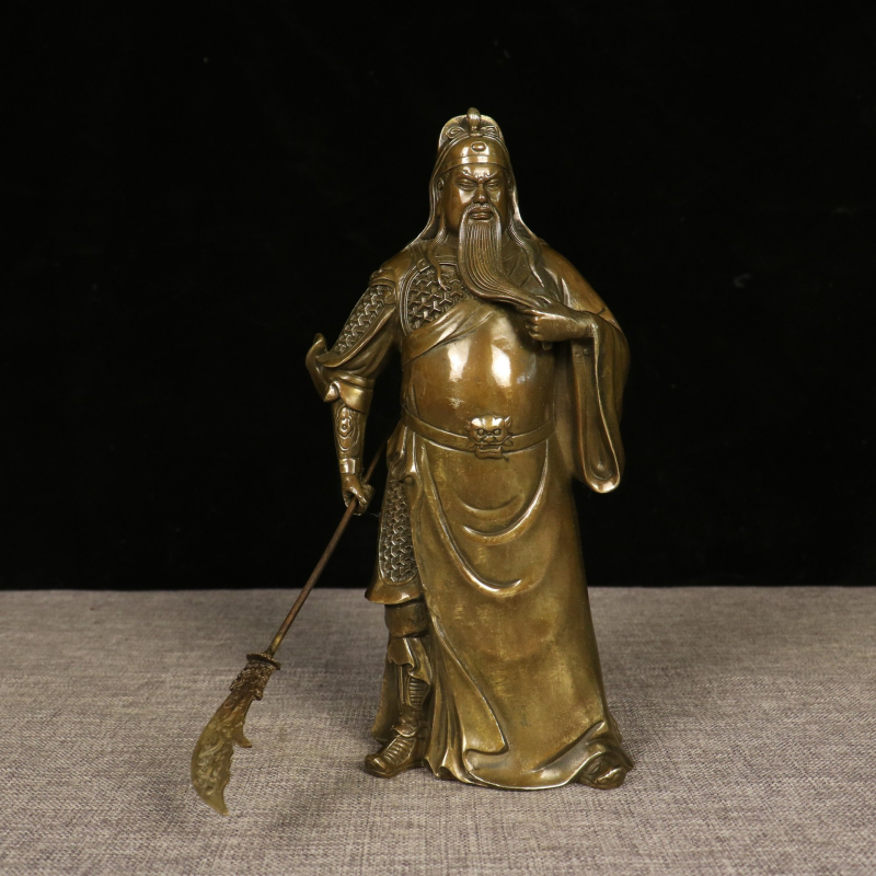 Statuie Guan Gong din alamă pentru rugăciune în sufragerie