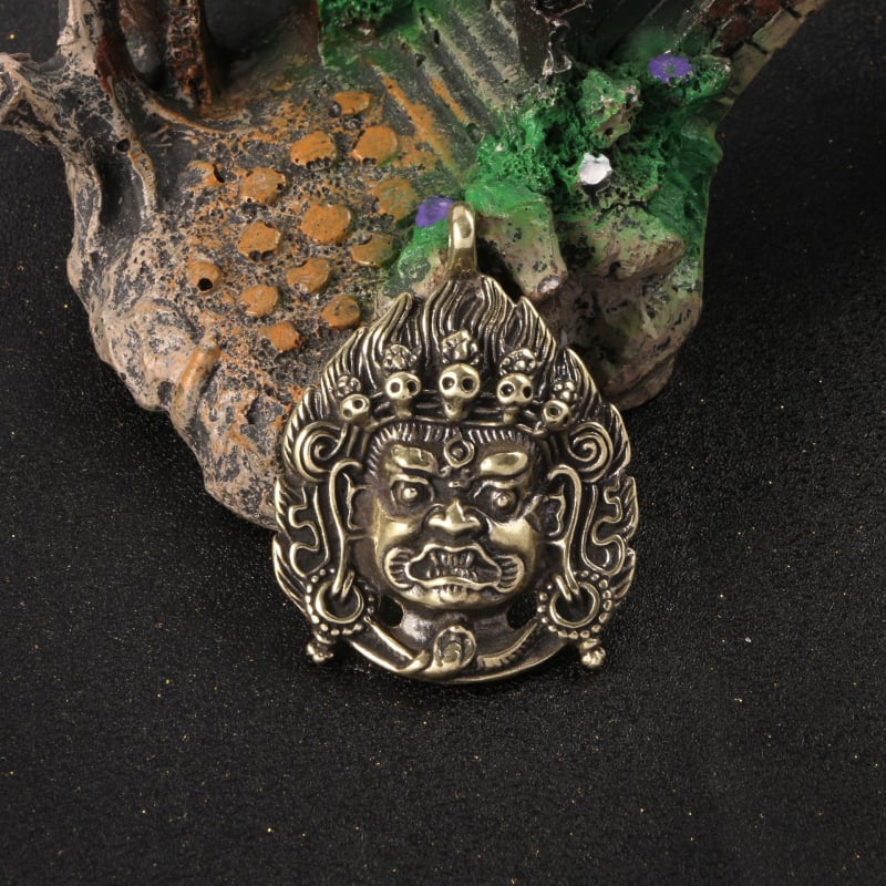 Pandantiv Buddha Acala în stil tibetan Vajrayana, din alamă, cu card norocos, amuletă portabilă