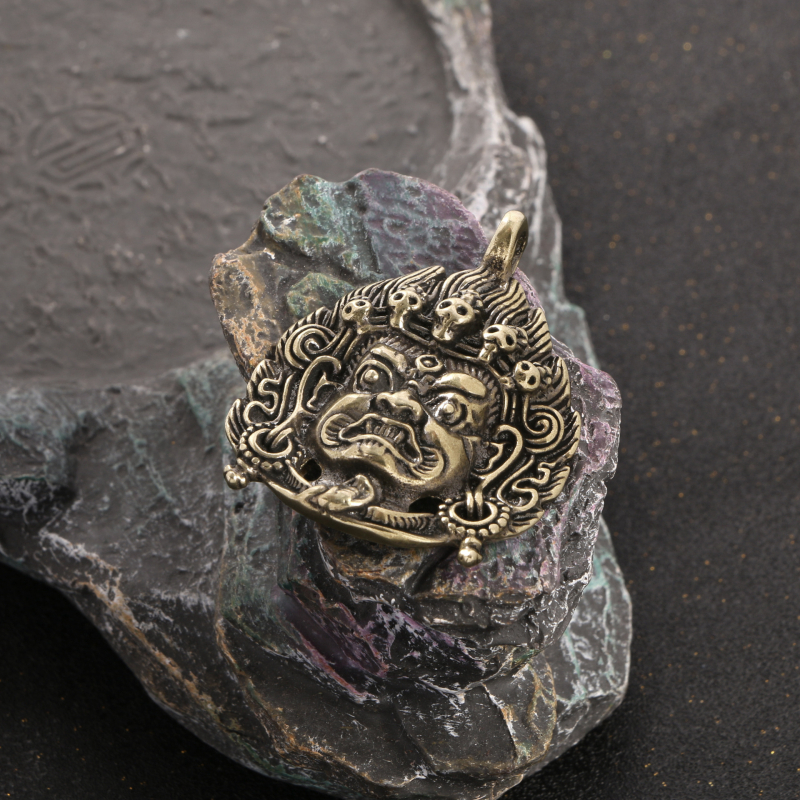 Pandantiv Buddha Acala în stil tibetan Vajrayana, din alamă, cu card norocos, amuletă portabilă