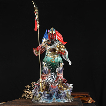 Statuie Guan Gong – Zeul bogăției, cu sabie, figură de rășină pentru decorul casei