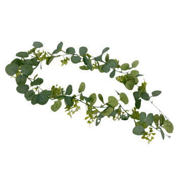 Liană artificială din ratan cu frunze de bani și frunze de eucalipt, pentru nunți, decor exterior și decorațiuni de Crăciun