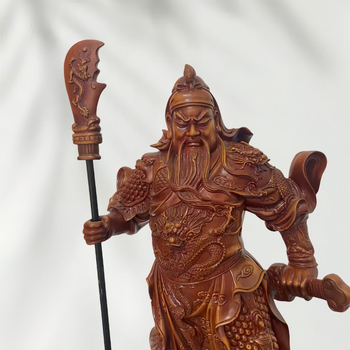 Statuie Guan Gong cu Guan Yu și Zeul Războiului și Bogăției, statuetă Buddha pentru decor de casă